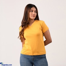 Lustre Mustard Signature Plain V neck Tee Buy Lustre Gems and Jewellers Online for CLOTHING