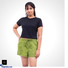 Linen Short with Front Knot - Green Buy FENDY Online for specialGifts