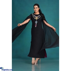 Black Rayon Necklace Embroidery Dress With Georgette Sleeve Buy Innovation Revamped Online for CLOTHING