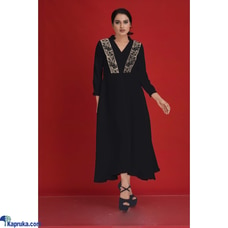 Front Embroidery Cross Stitch Black Dress Buy Innovation Revamped Online for specialGifts