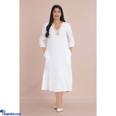 Cotton Silk Sleeve Embroidery Frill Dress Buy Innovation Revamped Online for CLOTHING
