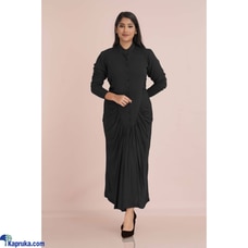 Black Cotton Silk Gathered Bottom Dress Buy Innovation Revamped Online for CLOTHING
