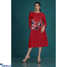 Cotton Silk Red 3D Waist Embroidery Short Dress Buy Innovation Revamped Online for specialGifts