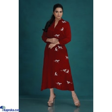 Cotton Silk Tigers Embroidery Red Dress Buy Innovation Revamped Online for CLOTHING