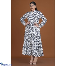 Cotton Silk Printed Floral Frill Long Dress Buy Innovation Revamped Online for CLOTHING