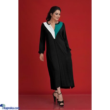 Black Cotton Silk Contrast York  Tunic Collar Dress Buy Innovation Revamped Online for specialGifts