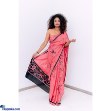 Pink batik saree with navy cracks D10-30-03 Buy Teal Online for specialGifts