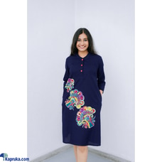 Indigo colour A line batik dress DR014 Buy Teal Online for CLOTHING