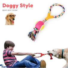 Pet Dog Chewing Toy Coil Knot Interactive Cotton Rope with Tennis Ball Loop Hand for Pet Dogs Play Buy  Online for specialGifts