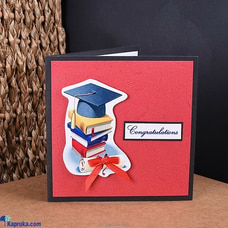 Congratulations Red & Black greeting card (Red ribbon) Buy Cinnamon Love Creations Online for specialGifts