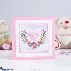 I love you (PINK) floral handmade greeting card Buy Cinnamon Love Creations Online for specialGifts