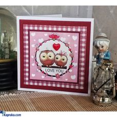 I Love You (OWL) RED handmade greeting Card Buy Cinnamon Love Creations Online for specialGifts