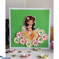 3D Cute Girl - Green - Handmade greeting card Buy Cinnamon Love Creations Online for specialGifts