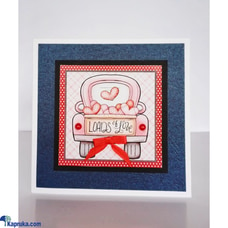 Loads of Love (Pink Car) (Blue)  - handmade greeting Card Buy Cinnamon Love Creations Online for specialGifts
