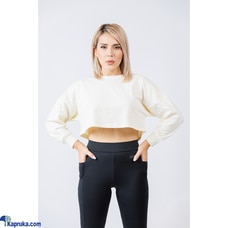 INFINITE Flex Force Cropped Sweat Tee â€“ Crescent Latte Buy INFINITE Online for CLOTHING
