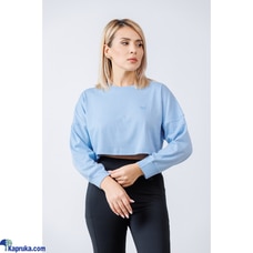 INFINITE Flex Force Cropped Sweat Tee â€“ Dove Blue Buy INFINITE Online for specialGifts
