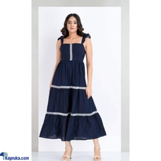 LACE DETAILED STRAPPY LINEN DRESS Buy Ishu fashion Online for specialGifts