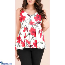 RED FLORAL PRINT PEPLUM CAMI TOP Buy Ishu fashion Online for specialGifts