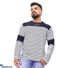 TEND Long Sleeve Stripes T-Shirt With Terry Black. Buy TEND Online for CLOTHING