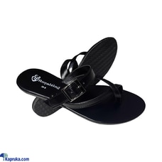 TOE CROSSED STRAPPED ANKLE BUCKLE LADIES FLAT SANDAL - BLACK AND SILVER - SUMMER FOOTWEAR FOR GIRLS Buy Royalstag Online for specialGifts