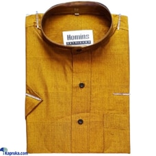 HANDLOOM GENTS SHORT SLEEVE SHIRT GOLDEN YELLOW Buy Homins International Online for CLOTHING