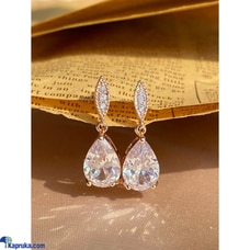 Rose Gold Cubic Zirconia Drop Earrings Buy LimitedEditionLK Online for specialGifts