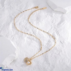 Cubic Zirconia Pearl Sea Shell Pendant Necklace Buy LimitedEditionLK Online for specialGifts