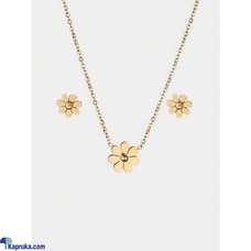Stainless Steel Golden Daisy Set Buy LimitedEditionLK Online for JEWELRY/WATCHES