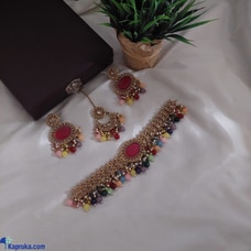 MINDI MULTICOLOUR CHOKER WITH EARRINGS AND TIKKA Buy Sindu`s Collections.lk Online for JEWELRY/WATCHES