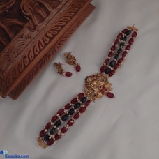 GREEN AND RED BEADED LUXMI CHOKER NECKLACE Buy Sindu`s Collections.lk Online for specialGifts