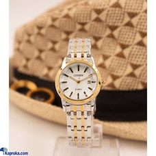 Citizen Gold and Silver colour Watch with a Milky White Dial Buy Chanaka watch Online for specialGifts