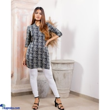Blue Gilded Detailed Kurta Tops Buy YOOLACLOTHING Online for CLOTHING
