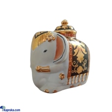 Hand Pained 22k Gold line Porcelain Elephant  White and Black E0804 Buy Noritake Lanka Porcelain (Pvt) Ltd Online for specialGifts