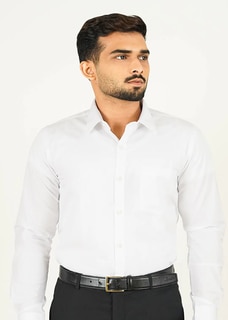 SIGNATURE MEN`S WHITE COLOR SLIM FIT LONG SLEEVE SHIRT Buy SIGNATURE Online for specialGifts