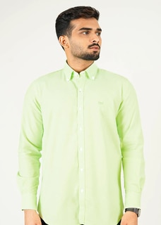 SIGNATURE MEN`S CASUAL GREEN COLOR LONG SLEEVE SHIRT Buy SIGNATURE Online for specialGifts
