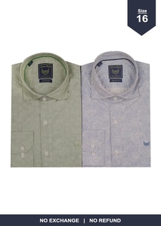 2 X CASUAL PRINTED LONG SLEEVE SHIRT Buy SIGNATURE Online for externalFeedProduct