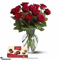Dozen Red Roses & Chocolates  Online for intgift