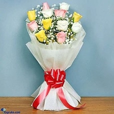 Bunch Of 12 Mix Colour Roses  Online for intgift
