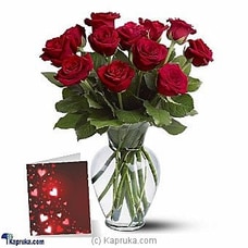 One Dozen Long Stem Red Roses  Online for intgift