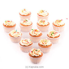 Vanila Swril Cupcakes With Sprinkles  - 12 Piece Pack  Online for cakes