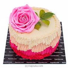Pink Rose Ribbon Cake  Online for cakes