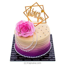 Happy Birthday Beauty Ribbon Cake Buy Cake Delivery Online for specialGifts