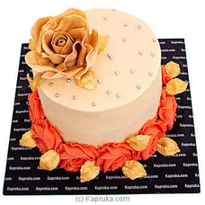 Golden Rose Ribbon Cake  Online for cakes