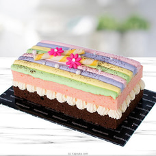 Rainbow Vanilla Ribbon Loaf Cake Buy Cake Delivery Online for specialGifts