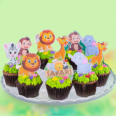 Playful Animals Cupcakes - 12 Pieces Buy Cake Delivery Online for specialGifts