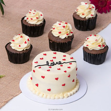 Sweet Love Affection -Chocolate  Mini , Bento Cake with Cupcakes  Online for cakes