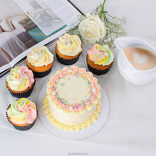 Sweet Ribboned Surprise - Ribbon Mini , Bento Cake With Cupcakes Buy Cake Delivery Online for specialGifts