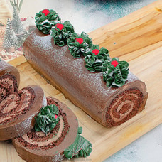 Chocolate Christmas Tree Roll Buy Cake Delivery Online for specialGifts