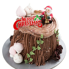 Sponge Christmas Themed Log Stump Cake Buy Christmas Online for specialGifts