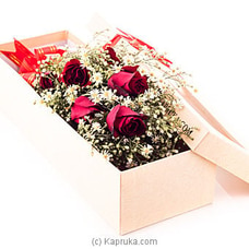 Half Dozen Red Roses In Recycled Paper Box ANNIVERSARY,VALENTINE at Kapruka Online